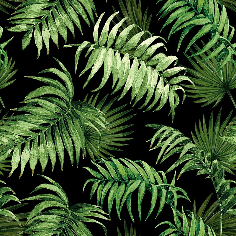 Papel-de-Parede-Vinilico-Paisagem-Tropical-Preto-e-Verde-52cm-x-95m