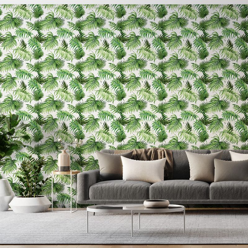 Papel-de-Parede-Vinilico-Paisagem-Tropical-Verde-e-Branco-52cm-x-95m