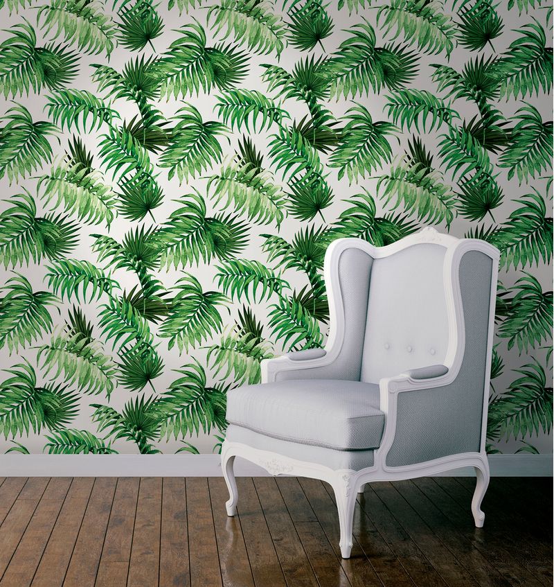 Papel-de-Parede-Vinilico-Paisagem-Tropical-Verde-e-Branco-52cm-x-95m