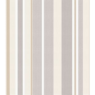Papel de Parede Vinílico Listras Clássicas Cinza e Marrom 52cm x 9,5m