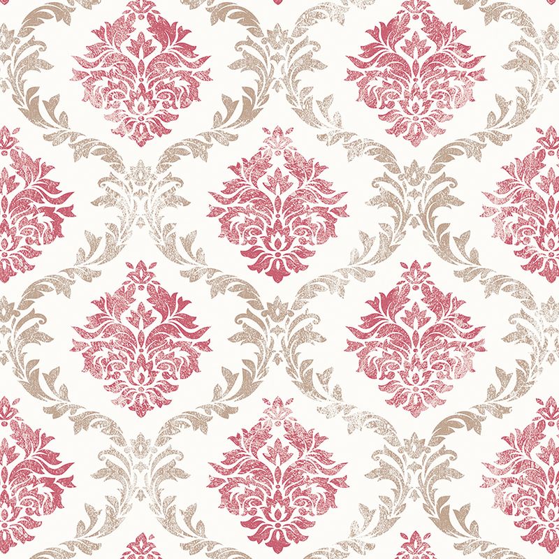 Papel-de-Parede-Vinilico-Floral-do-Tempo-Vermelho-e-Marrom-52cm-x-95m