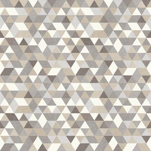 Papel de Parede Vinílico Mosaico Triângulos Cinza e Azul 52cm x 9,5m