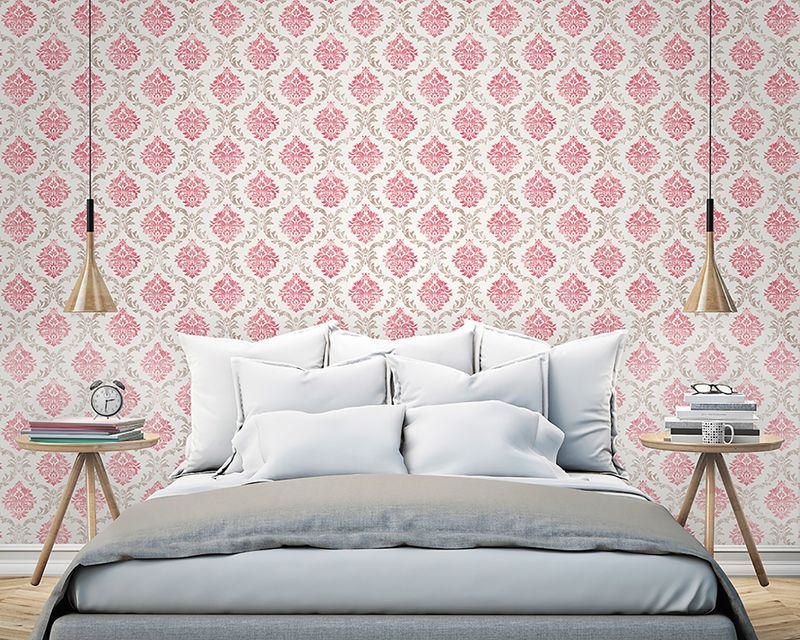 Papel-de-Parede-Vinilico-Floral-do-Tempo-Vermelho-e-Marrom-52cm-x-95m