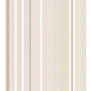 Papel de Parede Vinílico Listras Clássicas Bege e Branco 52cm x 9,5m