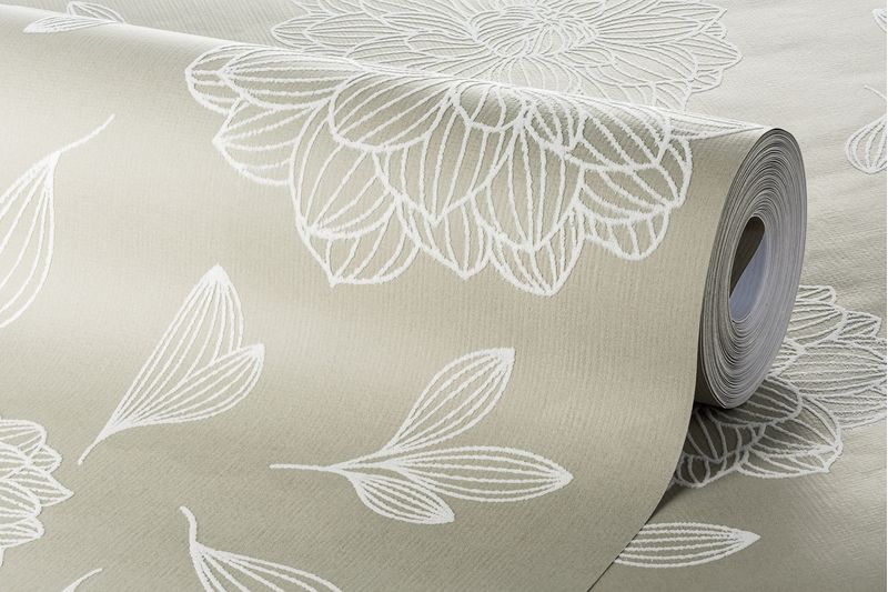Papel-de-Parede-Vinilico-Relevo-Floral-Bege-52cm-x-95m