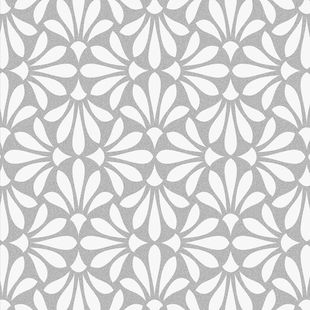 Papel de Parede Vinílico Relevo Flor Cinza 52cm x 9,5m