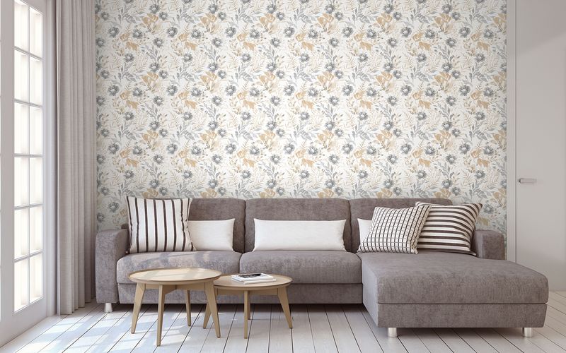 Papel-de-Parede-Vinilico-Floral-Aquarela-Cinza-e-Bege-52cm-x-95m