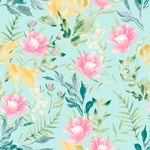 Papel-de-Parede-Vinilico-Floral-Aquarela-Rosa-e-Verde-52cm-x-95m
