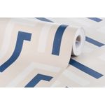 Papel-de-Parede-Vinilico-Linha-Dupla-Azul-Marinho-e-Laranja-52cm-x-95m