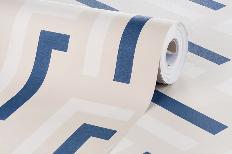 Papel-de-Parede-Vinilico-Linha-Dupla-Azul-Marinho-e-Laranja-52cm-x-95m