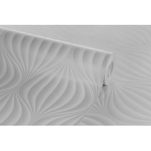 Papel de Parede Vinílico Geométrico 3D Balão Cinza 52cm x 9,5m