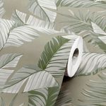 Papel-de-Parede-Vinilico-Folhagens-Verde-e-Bege-52cm-x-95m