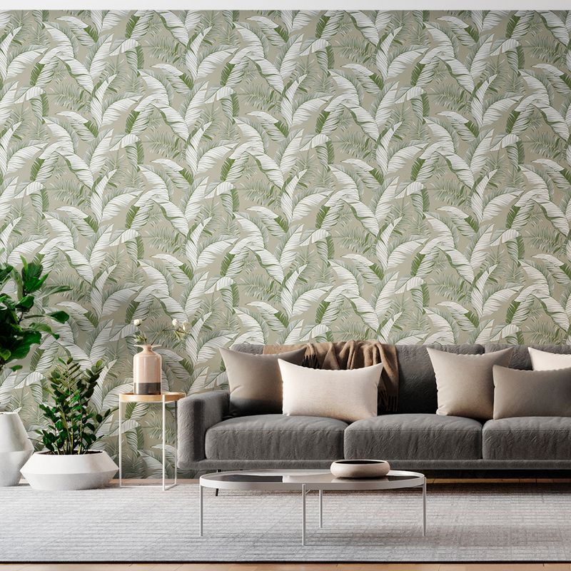 Papel-de-Parede-Vinilico-Folhagens-Verde-e-Bege-52cm-x-95m
