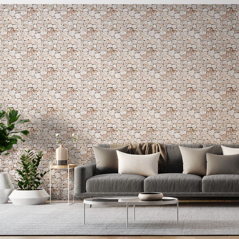 Papel-de-Parede-Vinilizado-Pedras-Marrom-e-Branco-52cm-x-95m