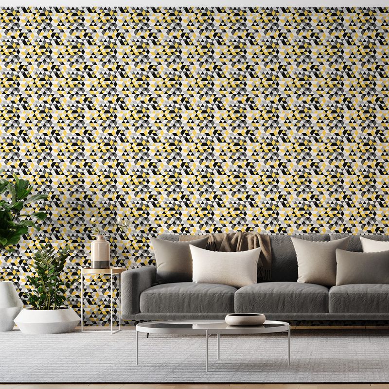 Papel-de-Parede-Vinilico-Mosaico-Triangulos-Amarelo-e-Preto-52cm-x-95m