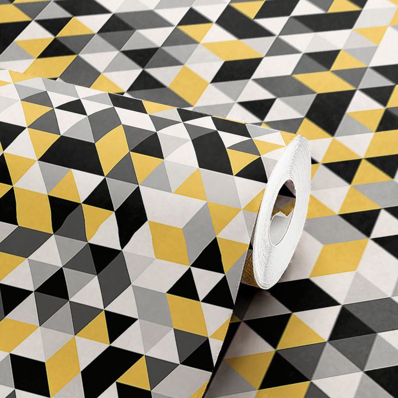 Papel-de-Parede-Vinilico-Mosaico-Triangulos-Amarelo-e-Preto-52cm-x-95m