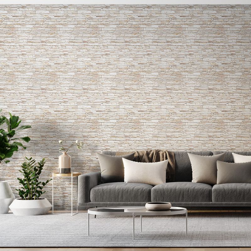 Papel-de-Parede-Vinilizado-Pedras-Linhas-Marrom-e-Branco-52cm-x-95m