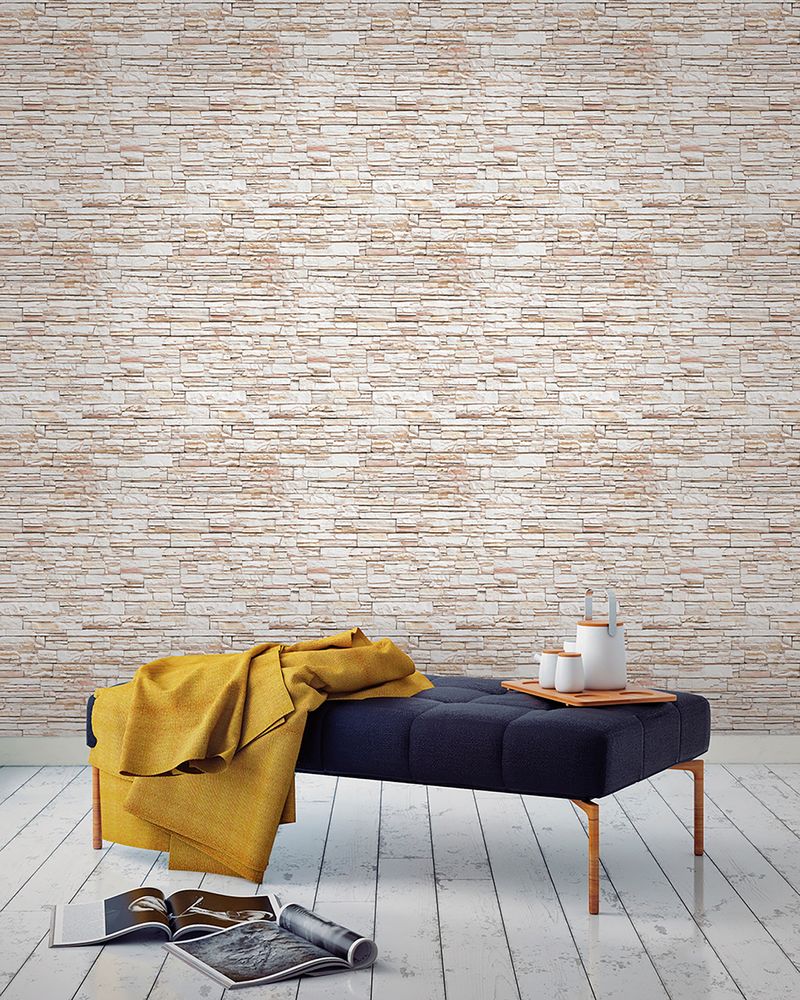 Papel-de-Parede-Vinilizado-Pedras-Linhas-Marrom-e-Branco-52cm-x-95m