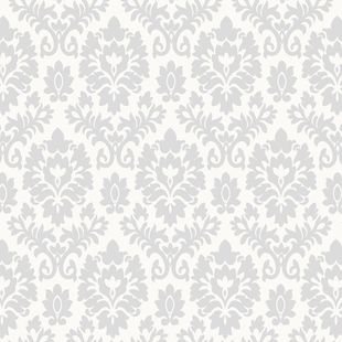 Papel de Parede Vinilizado Arabescos clássicos I Cinza e Bege 52cm x 9,5m
