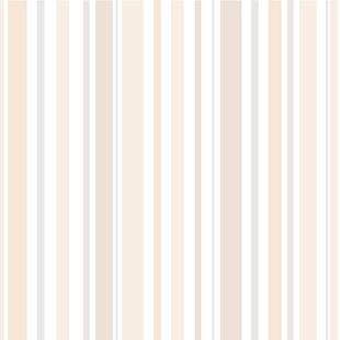 Papel de Parede Vinilizado Listras Bege e Cinza 52cm x 9,5m