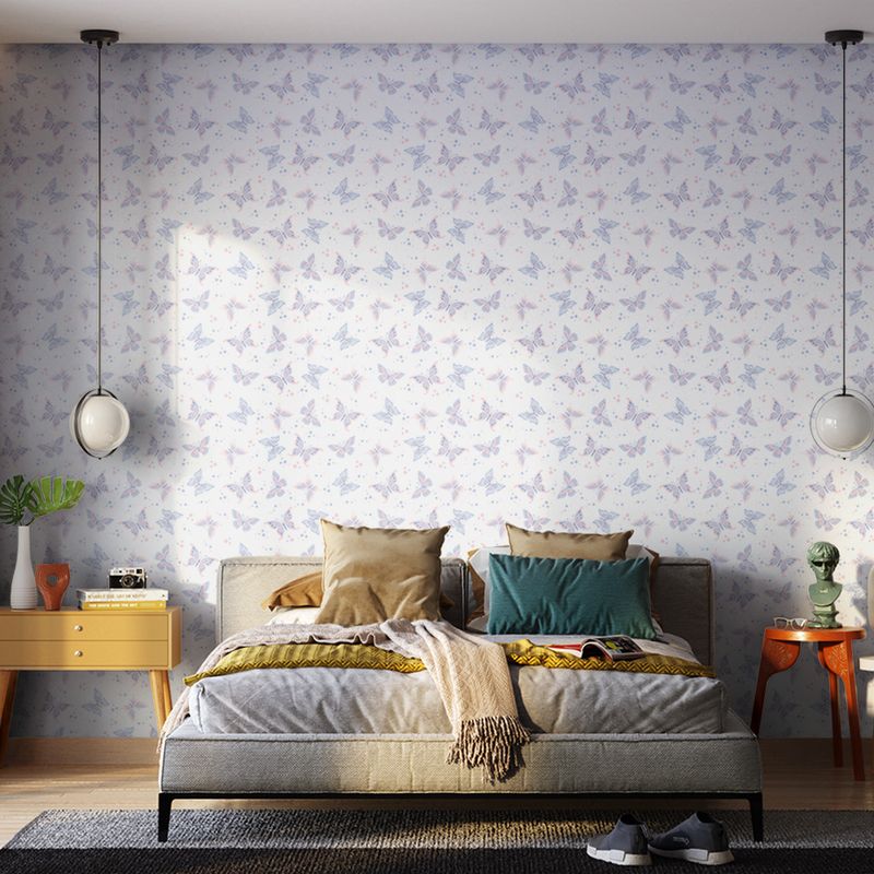 Papel-de-Parede-Vinilizado-Borboletas-Vetor-Rosa-e-Lilas-52cm-x-6m
