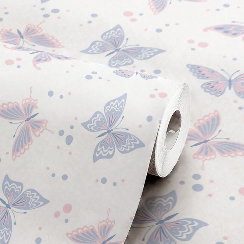 Papel-de-Parede-Vinilizado-Borboletas-Vetor-Rosa-e-Lilas-52cm-x-6m
