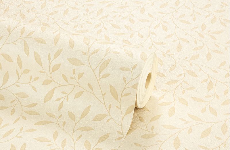 Papel-de-Parede-Vinilico-Mini-Folhas-Bege-e-Marrom-52cm-x-95m