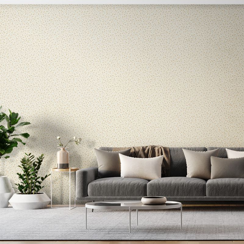 Papel-de-Parede-Vinilico-Mini-Folhas-Bege-e-Marrom-52cm-x-95m