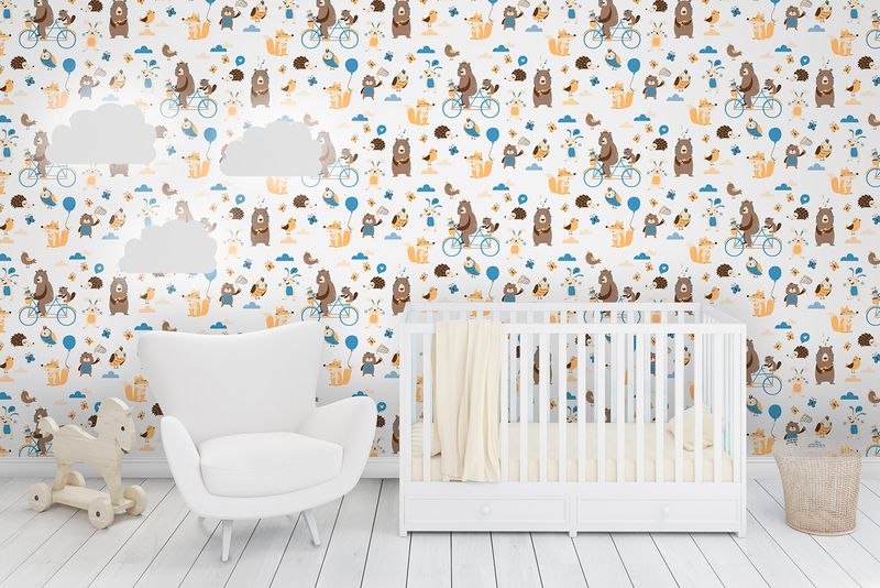 Papel-de-Parede-Vinilizado-Personagens-Azul-e-Bege-52cm-x-95m