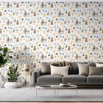 Papel-de-Parede-Vinilizado-Personagens-Azul-e-Bege-52cm-x-95m
