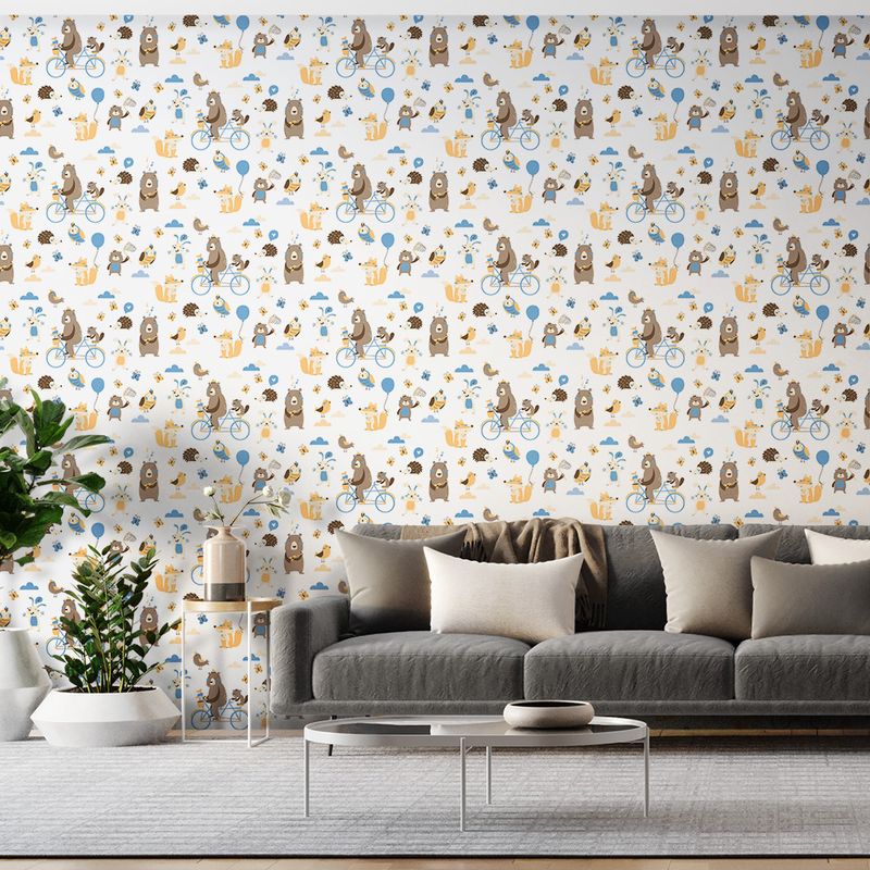 Papel-de-Parede-Vinilizado-Personagens-Azul-e-Bege-52cm-x-95m