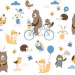 Papel-de-Parede-Vinilizado-Personagens-Azul-e-Bege-52cm-x-95m