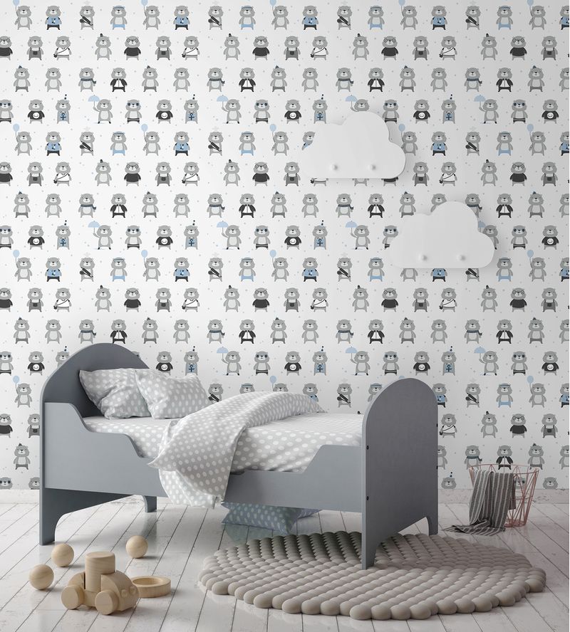 Papel-de-Parede-Vinilizado-Urso-o-Personagem-Cinza-e-Azul-52cm-x-95m