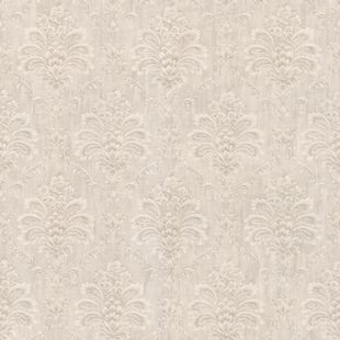 Papel de Parede Vinílico Arabesco Óleo Bege 52cm x 9,5m