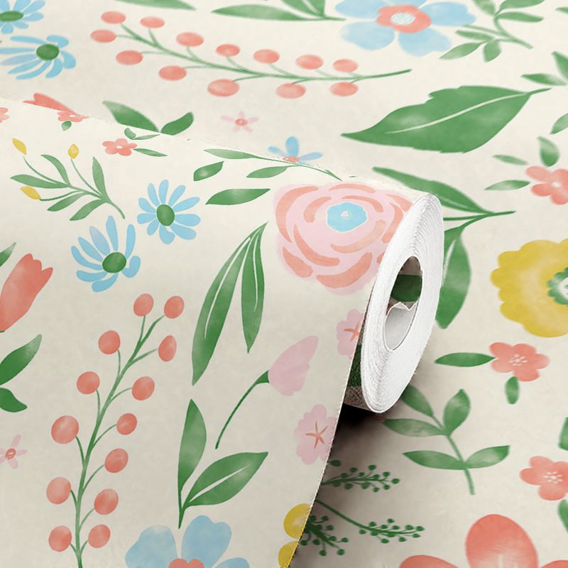 Papel-de-Parede-Vinilico-Jardim-Rosa-e-Amarelo-52cm-x-95m