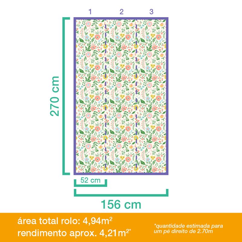 Papel-de-Parede-Vinilico-Jardim-Rosa-e-Amarelo-52cm-x-95m