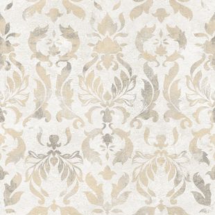 Papel de Parede Vinílico Arabesco Neoclássico Cinza e Bege 52cm x 9,5m