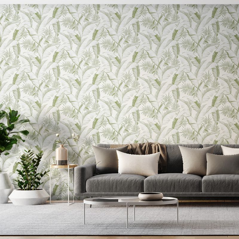 Papel-de-Parede-Vinilico-Folhagens-Bege-e-Verde-52cm-x-95m