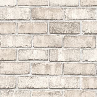 Papel de Parede Vinílico Murado Tijolo Bege 52cm x 9,5m