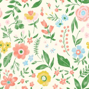 Papel de Parede Vinílico Jardim Rosa e Amarelo 52cm x 9,5m