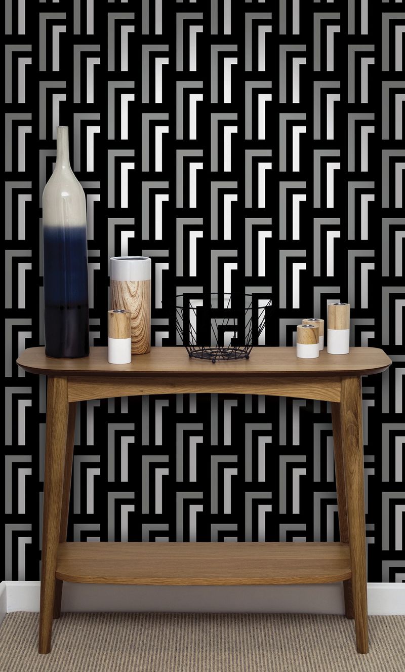 Papel-de-Parede-Vinilico-Geometrico-Orelhas-Preto-e-Branco-52cm-x-95m