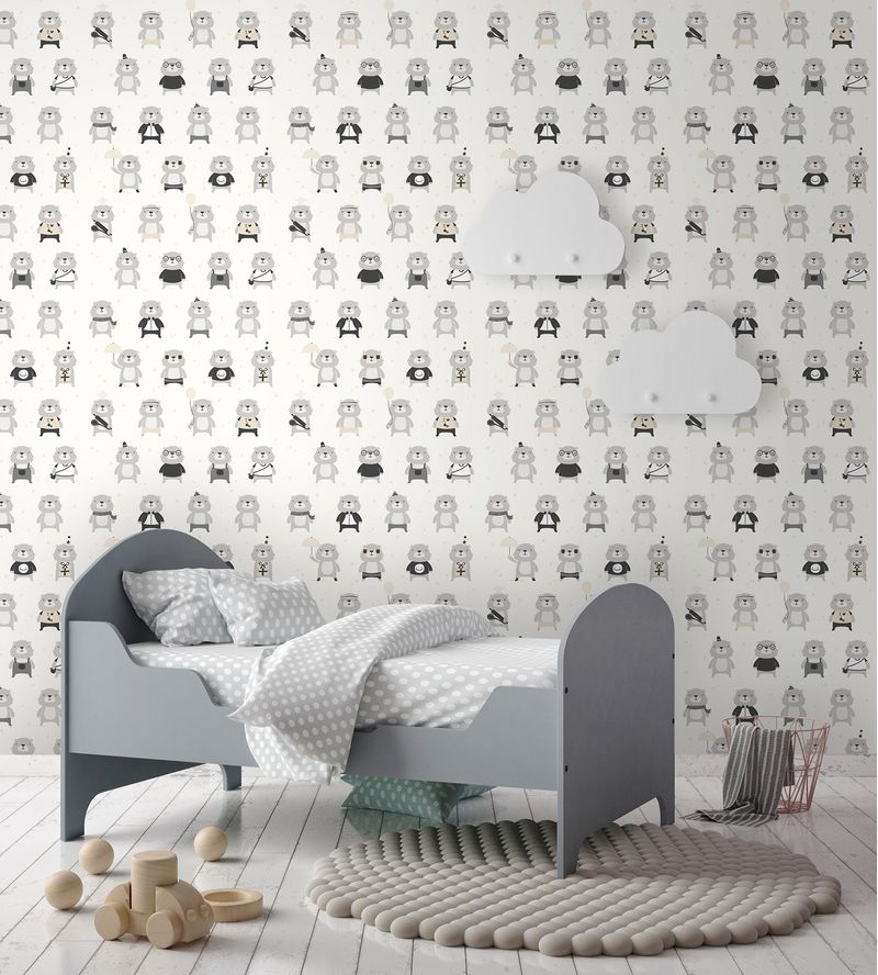 Papel-de-Parede-Vinilizado-Urso-o-Personagem-Cinza-e-Preto-52cm-x-95m