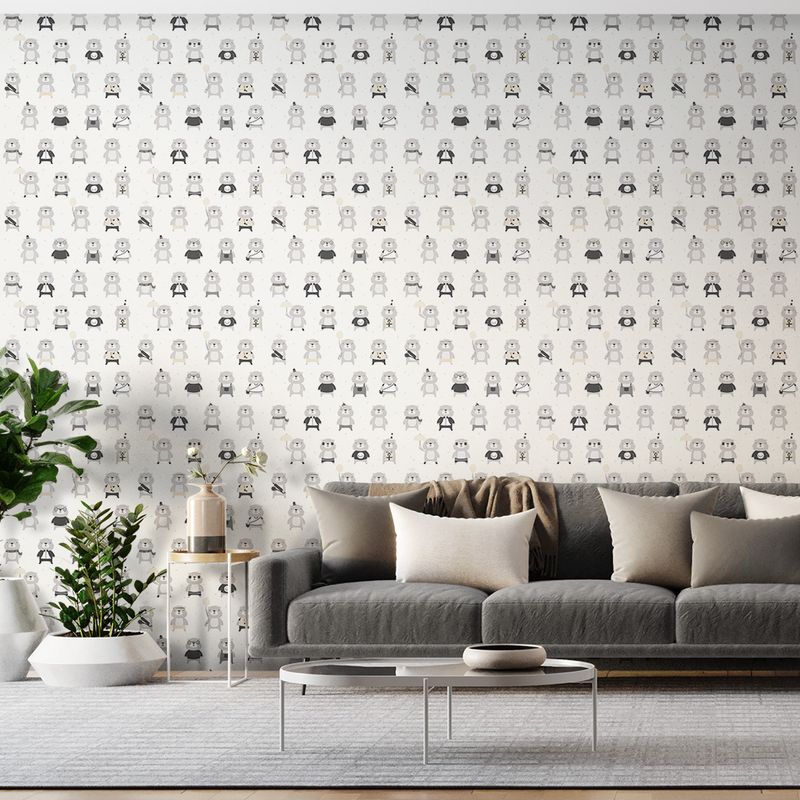 Papel-de-Parede-Vinilizado-Urso-o-Personagem-Cinza-e-Preto-52cm-x-95m