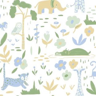 Papel de Parede Vinílico Sonhos Ref 4204 Verde 52cm x 10m