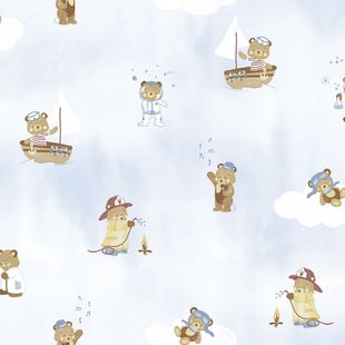 Papel de Parede Vinílico Sonhos Ref 4249 Azul 52cm x 10m