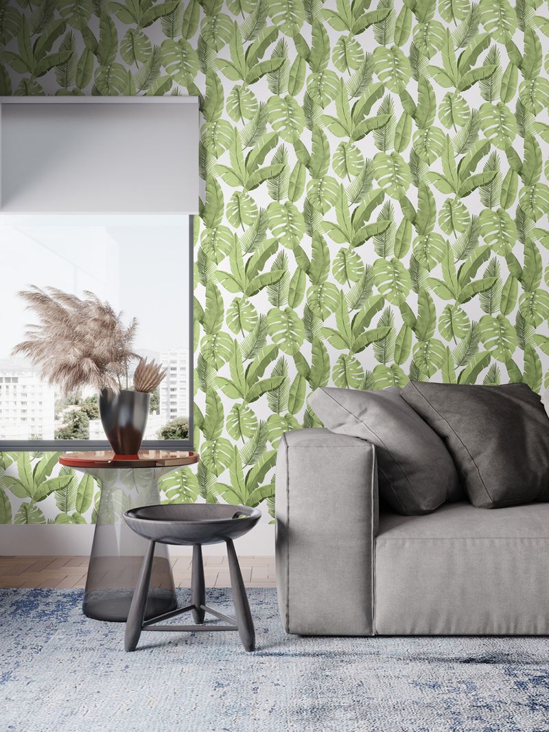 Papel-de-Parede-Vinilizado-Atemporal-Ref-3702-Verde-52cm-x-10m
