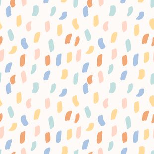 Papel de Parede Vinílico Mini Pinceladas amarelo, azul e vermelho 52x1000