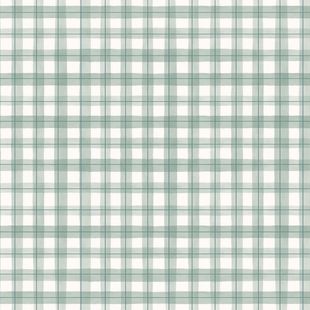 Papel de Parede Vinílico Xadrez picnic pincelada menta 52x1000