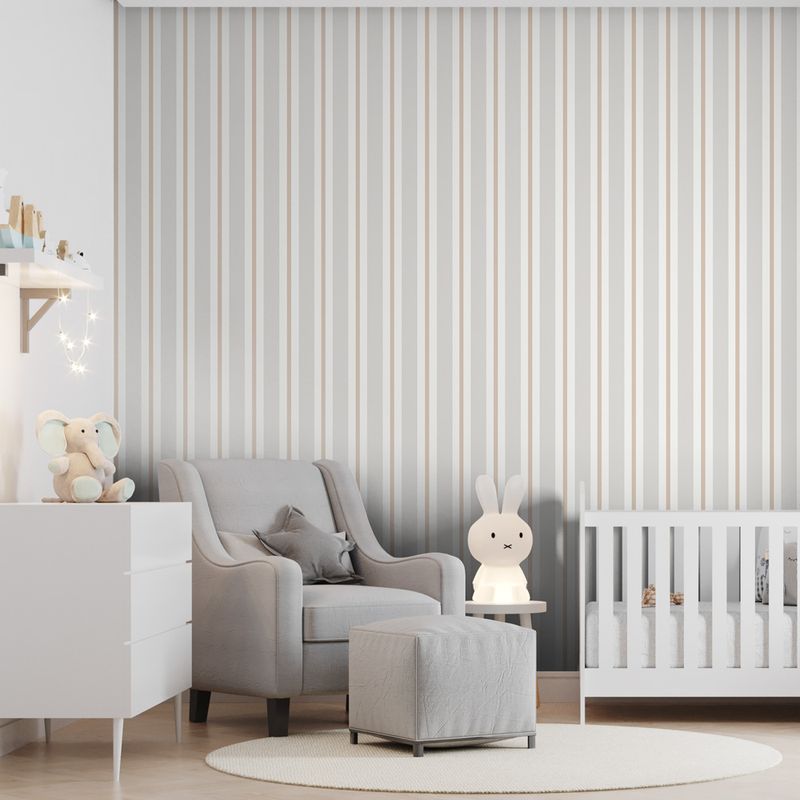 Papel-de-Parede-Vinilico-Listra-quadros-cinza-claro-e-marrom-52x1000