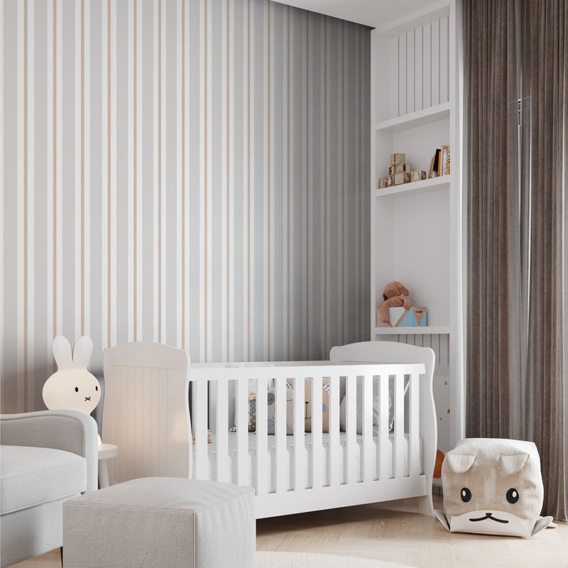 Papel-de-Parede-Vinilico-Listra-quadros-cinza-claro-e-marrom-52x1000